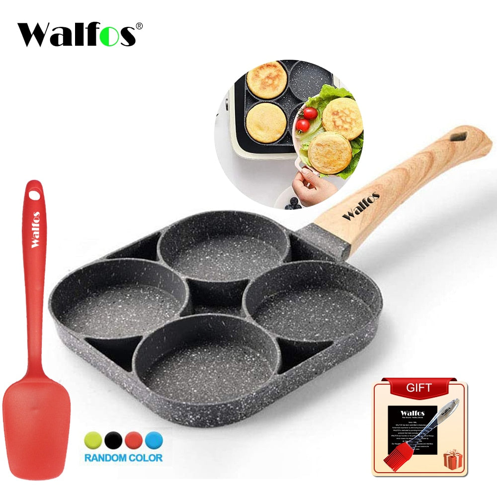 Two/four-hole Frying Pan Thickened Non-stick Egg Burger Pan Household Steak  Cooking Egg Ham Frying Pan Kitchen Utensils - AliExpress